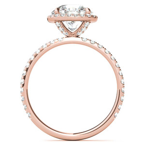 แหวนหมั้นทองคำ 14k/18k ดีไซน์น่ารักทันสมัยสำหรับผู้หญิง ประดับเพชรทรงคุชชั่นแบบ Halo  ได้รับการรับรองจาก IGI ความใส VS1 เหมาะสำหรับวันครบรอบ - Product Image 6
