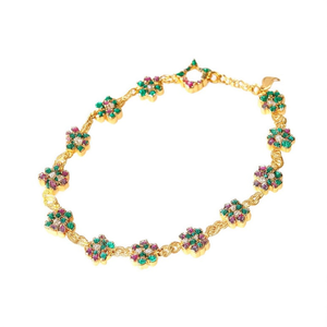 Ethnic Emerald Cut Charm <b>Bangle</b> <b>Bracelet</b> in Stainless Steel - Product Image 2