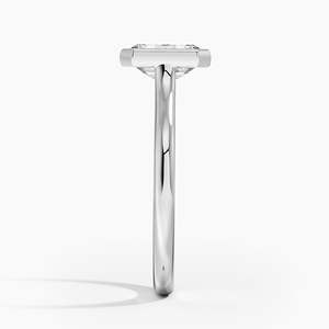 Anillo SOJ 025 con Corte Esmeralda, Plata 925, Luna, Bisel de Moissanita de 2mm, Bañado en Rodio, Anillo de Boda de 2ct con Engaste de Puntas, Minimalista, Certificado GRA - Product Image 3