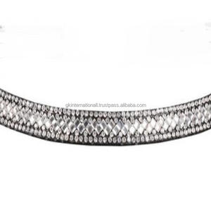 Banda para cejas de cuero ecuestre de caballo, cristales decorativos hechos a medida, banda para cejas de caballo de cuero para brida en tamaños completos de mazorca - Product Image 6