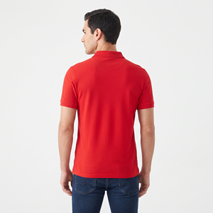 Polo Transpirable para Hombre, Manga Corta, Color Rojo Liso, Prenda Informal, Tejido Cómodo, Ropa Casual - Product Image 6