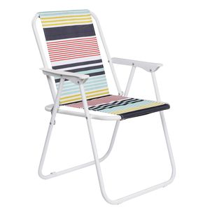 Chaise de plage pliante légère avec dossier haut, chaise de camping et de jardin pliable portable, accoudoirs rigides, couleurs variées - Product Image 1