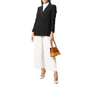 Blazer Negro Antiarrugas para Mujer, Hecho a Medida, Doble Botonadura, Tejido, para Negocios o Hermandades, con Logotipo Bordado, Precios Económicos - Product Image 2