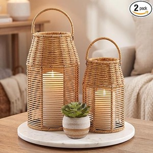 Bamboo Woven Lattice Rectangular <b>Lantern</b> Silk Screen Diffuser-Eco-friendly Durable Handcrafted Decorative Lighting Wholesale - Product Image 1