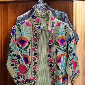 TNT cotton Handmade Suzani Embroidery <b>Jacket</b> Vintage Indian <b>Kantha</b> Cotton Coat - Product Image 5