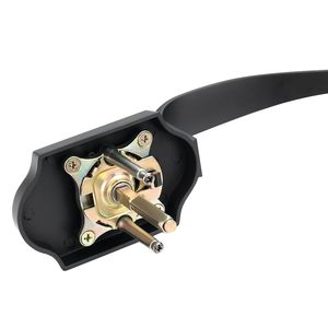 Ensemble poignée de porte avant et pêne dormant à cylindre unique avec espacement des trous réglable, bouton intérieur noir mat avec finition satinée - Product Image 5