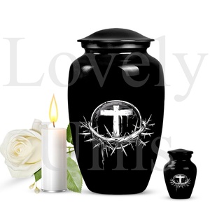 Urna Funeraria Católica Premium para Cenizas, Urna Conmemorativa Decorativa para Guardar Cenizas Humanas, Recuerdo Sagrado - Product Image 4