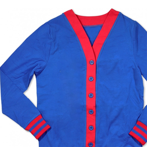 Women's Winter Custom ODM/OEM Wool/Cashmere Knit Thick Varsity Sorority Design <b>Cardigan</b> <b>Sweater</b> V-Neck Regular Sleeves Front - Product Image 4