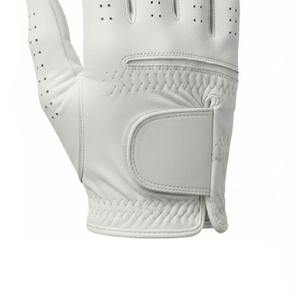 Gants de golf pour femmes en cuir véritable super doux blancs et rouges respirants avec logo personnalisé toutes saisons - Product Image 4