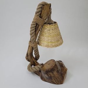 Lampe chauffe-bougie ronde en corde nautique au design côtier, abat-jour en osier, pour aromathérapie, décoration de table et de salon - Product Image 4