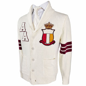 Men's V-Neck <b>Cardigan</b> Sweater Full Sleeve Button Closure Embroidery Design Acrylic Material Autumn Wear - Product Image 4
