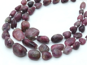 Pink Tourmaline Tumble Nugget-Smooth Polished-8Inches 8X5To16X12MM Approx-For Jewelry Making-Natural <b>Stone</b> - Product Image 4