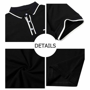 Camisetas Polo para Hombre, Manga Corta, Cuello a Rayas en Contraste, Polo de Golf con Bolsillo, Camisetas Casuales de Algodón - Product Image 6