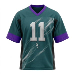 Maillot de football à col en V pour garçons, manches courtes, impression sublimée, évacuation de l'humidité, léger, numéro d'équipe personnalisé, logo, étiquettes personnalisées, etc. - Product Image 1