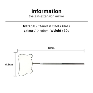 Fashionable Small Eyelash Packaging Mirror New Design with Colored Handle Stainless Steel Electroplating Lashes & <b>Tools</b> - Product Image 4