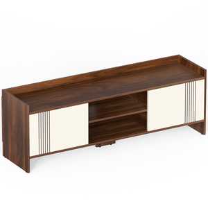 ชั้นวางทีวีชาร์ลีย์สีเมเปิลและสีขาว ดีไซน์หรูหราและมีสไตล์สำหรับทีวีของคุณ - Product Image 2