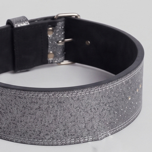 Rajputana Corporation 4 Inch Black Strength Training Bodybuilding Leather Glitter Shine Waist Support Belt Unisex 10mm/13mm - Product Image 2