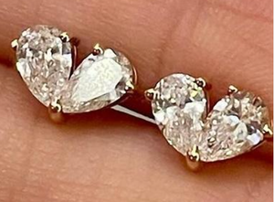 Pendientes Exclusivos de Diamantes en Forma de Pera, Cultivados en Laboratorio, Certificados por IGI, Color D E F, Claridad VVS VS, Oro, Oro Rosa, Oro Blanco, Plata, para Mujer - Product Image 2