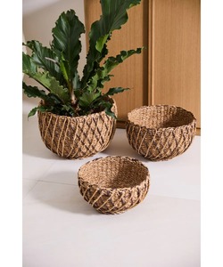 Set of 3 decorative seagrass <b>baskets</b> for home Handmade <b>Storage</b> <b>Basket</b> Wholesale eco-friendly Made in Vietnam - Product Image 6