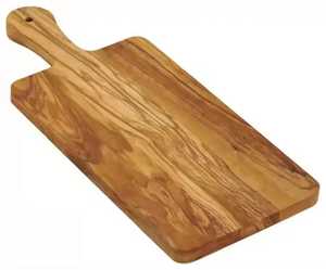Planche à découper en bois rectangulaire avec poignée, finition naturelle, planche à découper de cuisine - Product Image 4
