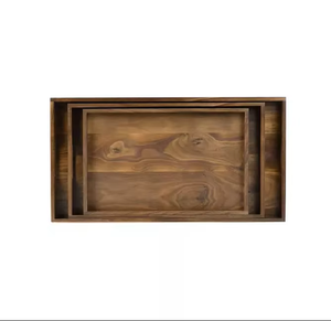 Bandeja de madera hecha a mano con unión de resina, varios modelos, bandeja de madera para servir alimentos, bandejas de madera de gran venta a precio económico - Product Image 5