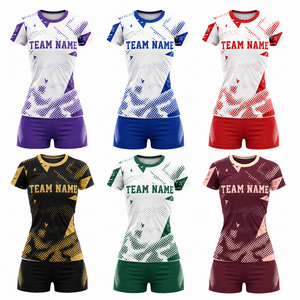 Uniforme de Fútbol Personalizado para Mujer, Conjunto de Camiseta y Pantalones Cortos de Fútbol Femenino, Secado Rápido, Transpirable, Sublimado, Venta al Por Mayor - Product Image 2
