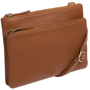 Bolso Bandolera de Piel Auténtica Marrón Personalizado para Mujer con Múltiples Bolsillos con Cremallera, Estilo Minimalista, Bolso de Viaje para Uso Diario - Product Image 3