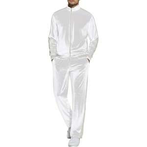 Heavyweight <b>Men</b> <b>Velvet</b> Tracksuit Full Length Zipper Closure Solid Color Casual Jogging Suit Side Pockets Regular Fit Autumnwear - Product Image 2