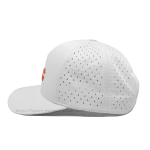 Custom Logo Embroidery 6 Panel <b>Waterproof</b> Golf Cap Laser Cut Perforated Polyester Rope <b>Hat</b> for Men Women Outdoor Headwear - Product Image 3