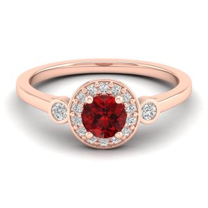 REYES New Design 14K White Gold GRA Certified Moissanite <b>Ring</b> For Women Round Cut 0.5Ct <b>Garnet</b> Gemstone Wedding Gift Jewelry - Product Image 5