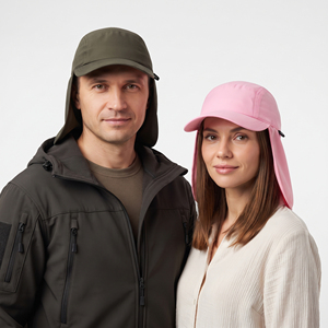 Gorra de béisbol estilo pareja para exteriores con protección solar, gorra con solapa para el cuello a juego, gorra parasol de color liso al por mayor, gorra con solapa para el cuello de corona suave - Product Image 1