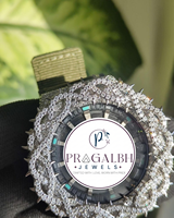 Pragalbh Jewels Maßgefertigte Diamant-Lünette Uhr Vollständig mit Diamanten Besetzt Luxuriöse Hip-Hop Armbanduhr aus Edelstahl & Gummi für Herren