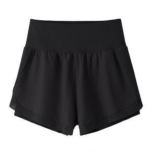 Shorts Deportivos de Cintura Alta para Mujer, Secado Rápido, 100% Algodón, Color Sólido, para Yoga, Fitness y Gimnasio - Product Image 4