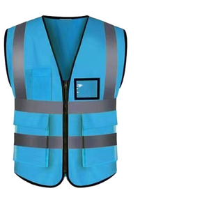 Chaleco de Seguridad Reflectante de Alta Visibilidad, Rojo, Poliéster, Múltiples Bolsillos, Unisex, Uniforme de Guardia, Todas las Temporadas, Detección de Agujas, Sin Costuras - Product Image 4