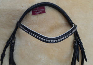 Ciselure claville en cuir à manivelle de cheval, avec bracelet blanc doux rembourré et couvre-chef rembourré et Flash, de qualité supérieure - Product Image 5