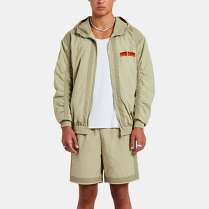 Lightweight Nylon Windbreaker <b>Jackets</b> And Nylon <b>Track</b> Pants Set Custom Stitching Mesh Fabric Windbreaker Tracksuit Jogging Suits - Product Image 2