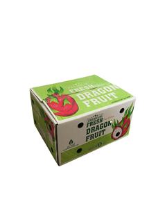 Boîtes de papier kraft ondulées pliantes rectangulaires OEM 40*30.5*21.5 Emballage flexographique imprimé UV de fruits du dragon Agriculture - Product Image 2