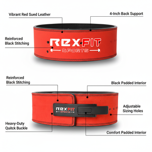 เข็มขัดยกน้ำหนักหนัง Rexfit Sports สำหรับออกกำลังกาย ช่วยพยุงหลัง เสริมสร้างความแข็งแรง เหมาะสำหรับยิมและการยกน้ำหนัก - Product Image 4