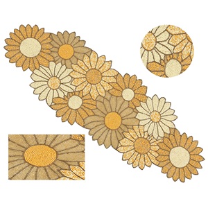 Chemin de table luxueux à perles, design floral or ivoire, pour mariage, banquet, dîner, décoration de la maison - Product Image 4