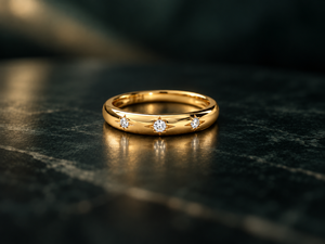 Bague en or jaune 14 carats à trois pierres en diamant naturel taille brillant certifiée HRD, plaquée rhodium, tendance, pour soirée, clarté VS1 - Product Image 2