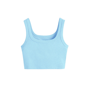 Customized Breathable Women's Fitness Wear Workout <b>Crop</b> Tank <b>Tops</b> Solid Color Cotton Polyester Cropped Yoga Tank <b>Tops</b> For Women - Product Image 1