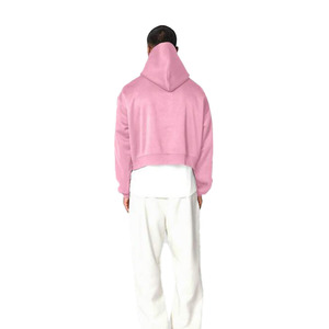 <b>Men's</b> <b>Pink</b> Oversized Hooded Fleece <b>Sweatshirt</b> Solid Color Casual Pullover Regular Fit Autumn Wear - Product Image 6