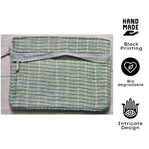 Funda para Portátil Personalizable, Hecha a Mano en Jaipur, con Estampado de Bloques, Acolchada, de Algodón, con Cierre, para Uso Diario, Estudiantes, Profesionales, Duradera y Lavable - Product Image 3