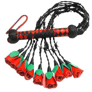 Flogger en cuir souple pour jeux sensoriels avec cordes flexibles et légères - Product Image 1