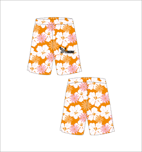 Pantalones cortos de baloncesto personalizados en blanco, naranja y rosa, ropa deportiva de malla atlética - Product Image 1