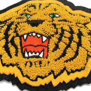 Parche de tigre bordado en chenilla termoadhesivo, forma irregular, aplique de tela de fieltro no tejido para decoración de ropa. - Product Image 6
