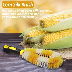 Spazzola per rimuovere il filo di mais con manico per la pulizia di frutta e verdura, ideale per carote e patate - Product Image 2