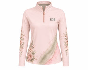 Chemise décontractée respirante pour femme avec fermeture éclair quart de tour, sublimation, anti-UV, écologique, séchage rapide, service OEM pour la pêche, la randonnée, le golf et la course à pied - Product Image 1