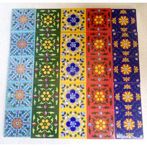 Azulejos de porcelana de cerámica azul, cerámica de acento de pared, modelo 1 - Product Image 5