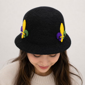 Chapeau Bob en Feutre de Laine Solide Fait Main Personnalisé avec Broderie Manuelle et Stratification Sans Couture pour Adultes - Quatre Saisons Extérieur - Product Image 1